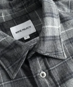 SHIRTING^Norse Projects Osvald Flannel Check Shirt Grey Melange
