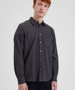 SHIRTING^Norse Projects Osvald Flannel Shirt Charcoal Melange