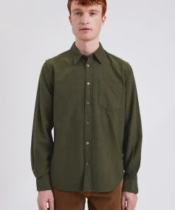 SHIRTING^Norse Projects Osvald Flannel Shirt Sitka Green
