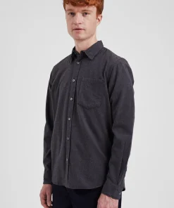 SHIRTING^Norse Projects Osvald Flannel Shirt Charcoal Melange