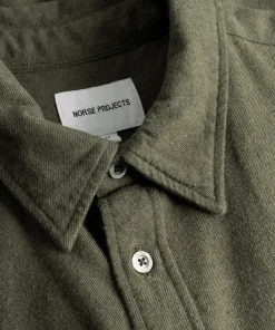 SHIRTING^Norse Projects Osvald Flannel Shirt Sitka Green
