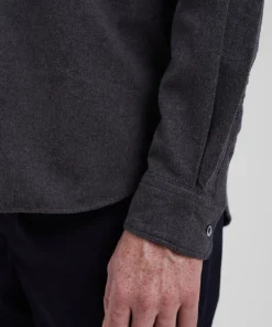SHIRTING^Norse Projects Osvald Flannel Shirt Charcoal Melange