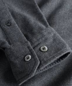 SHIRTING^Norse Projects Osvald Flannel Shirt Charcoal Melange