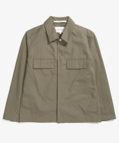 OVERSHIRTS^Norse Projects Pelle Fine Broken Twill Overshirt Sediment Green