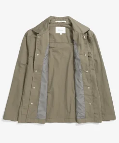 OVERSHIRTS^Norse Projects Pelle Fine Broken Twill Overshirt Sediment Green