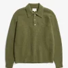KNITWEAR^Norse Projects Rasmus Relaxed Brushed Polo Ivy Green