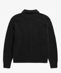 KNITWEAR^Norse Projects Rasmus Relaxed Brushed Polo Black