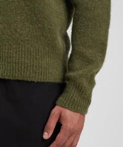 KNITWEAR^Norse Projects Rasmus Relaxed Brushed Polo Ivy Green