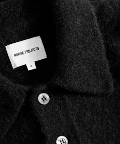 KNITWEAR^Norse Projects Rasmus Relaxed Brushed Polo Black