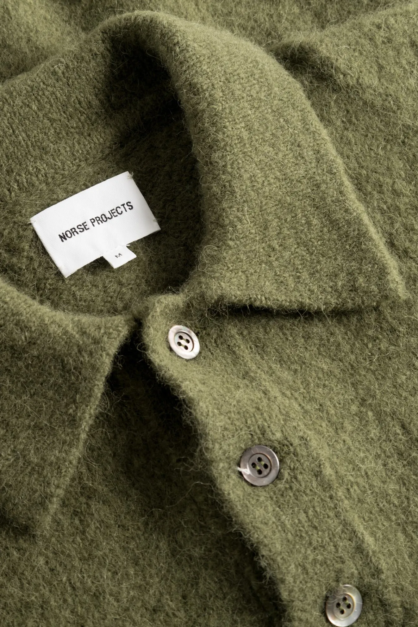 KNITWEAR^Norse Projects Rasmus Relaxed Brushed Polo Ivy Green