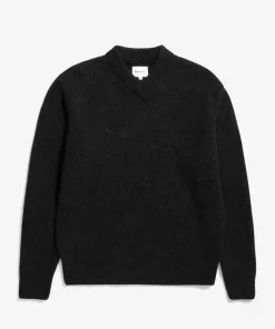KNITWEAR^Norse Projects Rasmus Relaxed Brushed V-Neck Sweater Black