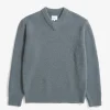 KNITWEAR^Norse Projects Rasmus Relaxed Brushed V-Neck Sweater Mouse Grey