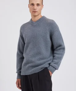 KNITWEAR^Norse Projects Rasmus Relaxed Brushed V-Neck Sweater Mouse Grey