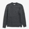 KNITWEAR^Norse Projects Roald Wool Cotton Rib Sweater Dark Grey Melange