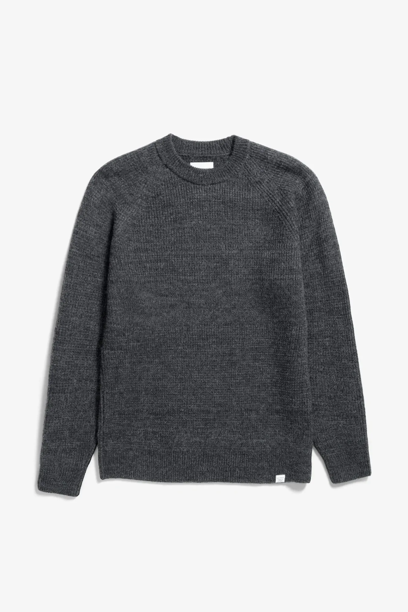 KNITWEAR^Norse Projects Roald Wool Cotton Rib Sweater Dark Grey Melange