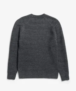 KNITWEAR^Norse Projects Roald Wool Cotton Rib Sweater Dark Grey Melange