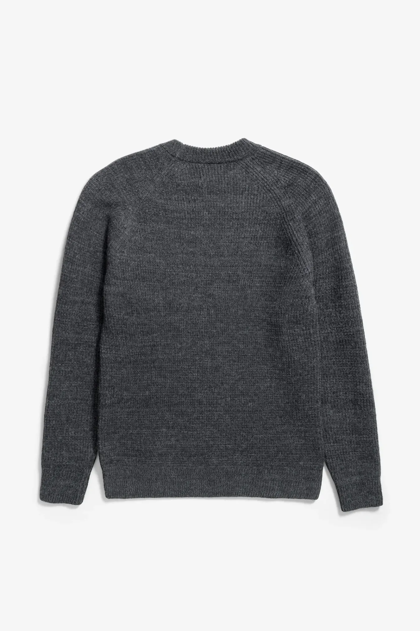 KNITWEAR^Norse Projects Roald Wool Cotton Rib Sweater Dark Grey Melange