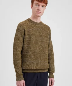 KNITWEAR^Norse Projects Roald Wool Cotton Rib Sweater Sitka Green