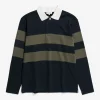 SWEATSHIRTS^Norse Projects Ruben Brushed Stripe LS Polo Dark Navy