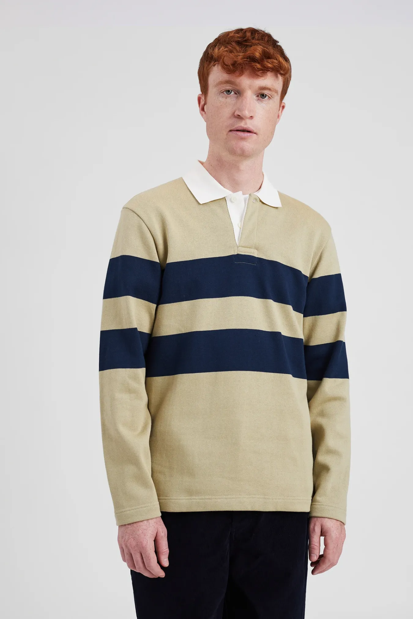 SWEATSHIRTS^Norse Projects Ruben Brushed Stripe LS Polo Elm