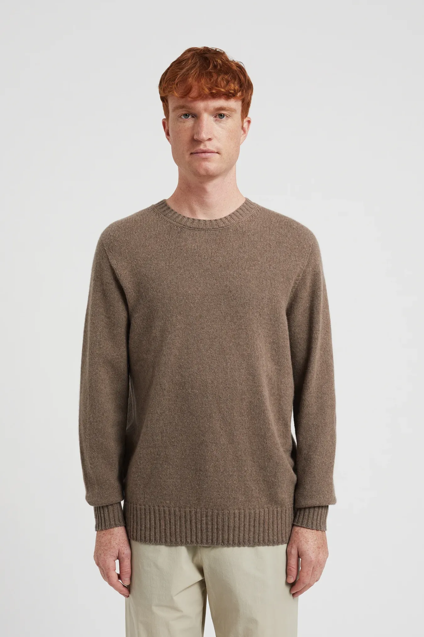 KNITWEAR^Norse Projects Sigfred Cashmere Sweater Taupe