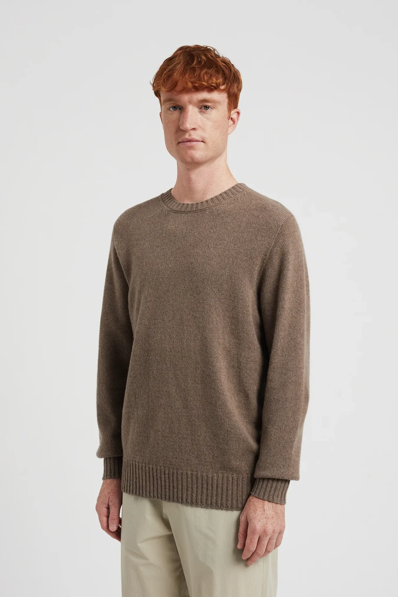 KNITWEAR^Norse Projects Sigfred Cashmere Sweater Taupe