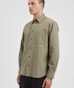 SHIRTING^Norse Projects Silas Tech Poplin Shirt Sediment Green