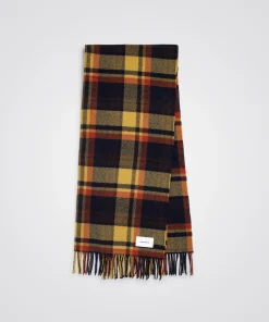 ACCESSORIES^Norse Projects Virgin Wool Checked Scarf Dark Navy