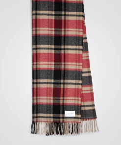 ACCESSORIES^Norse Projects Virgin Wool Checked Scarf Holmen Red