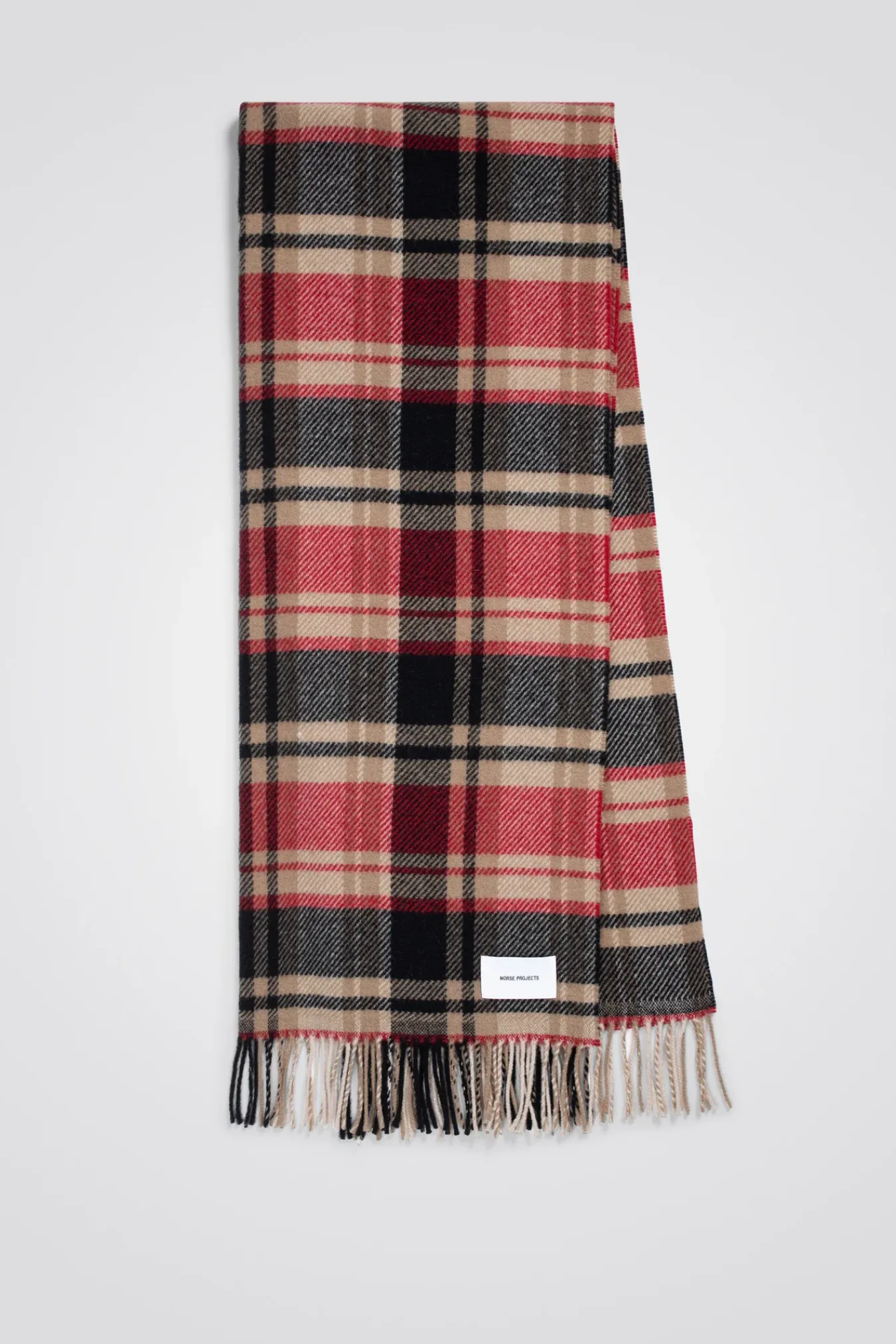 ACCESSORIES^Norse Projects Virgin Wool Checked Scarf Holmen Red