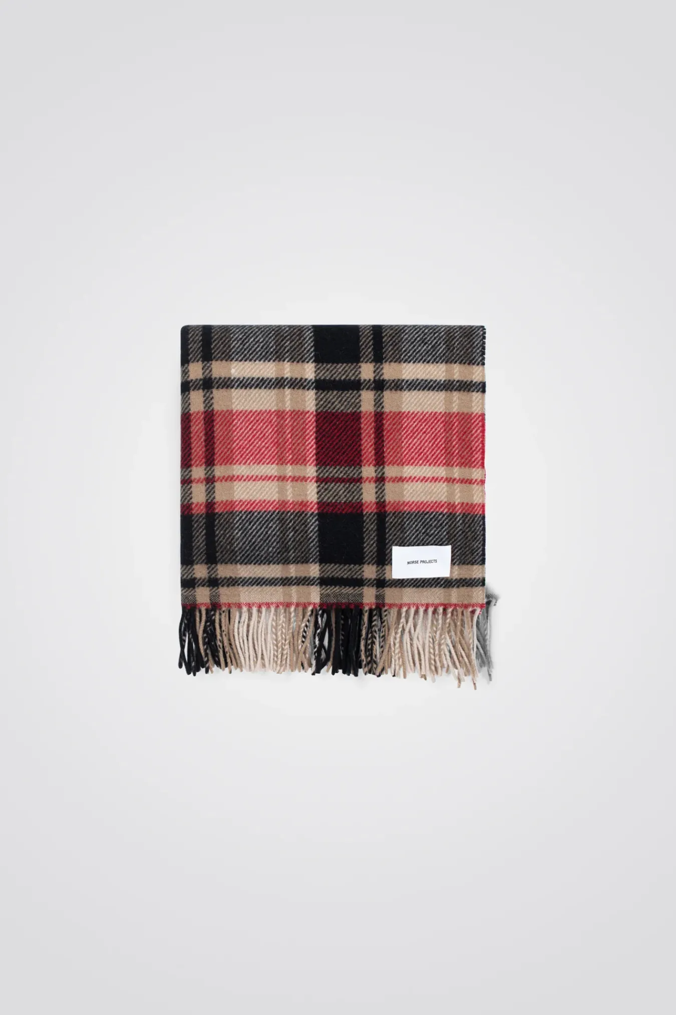 ACCESSORIES^Norse Projects Virgin Wool Checked Scarf Holmen Red