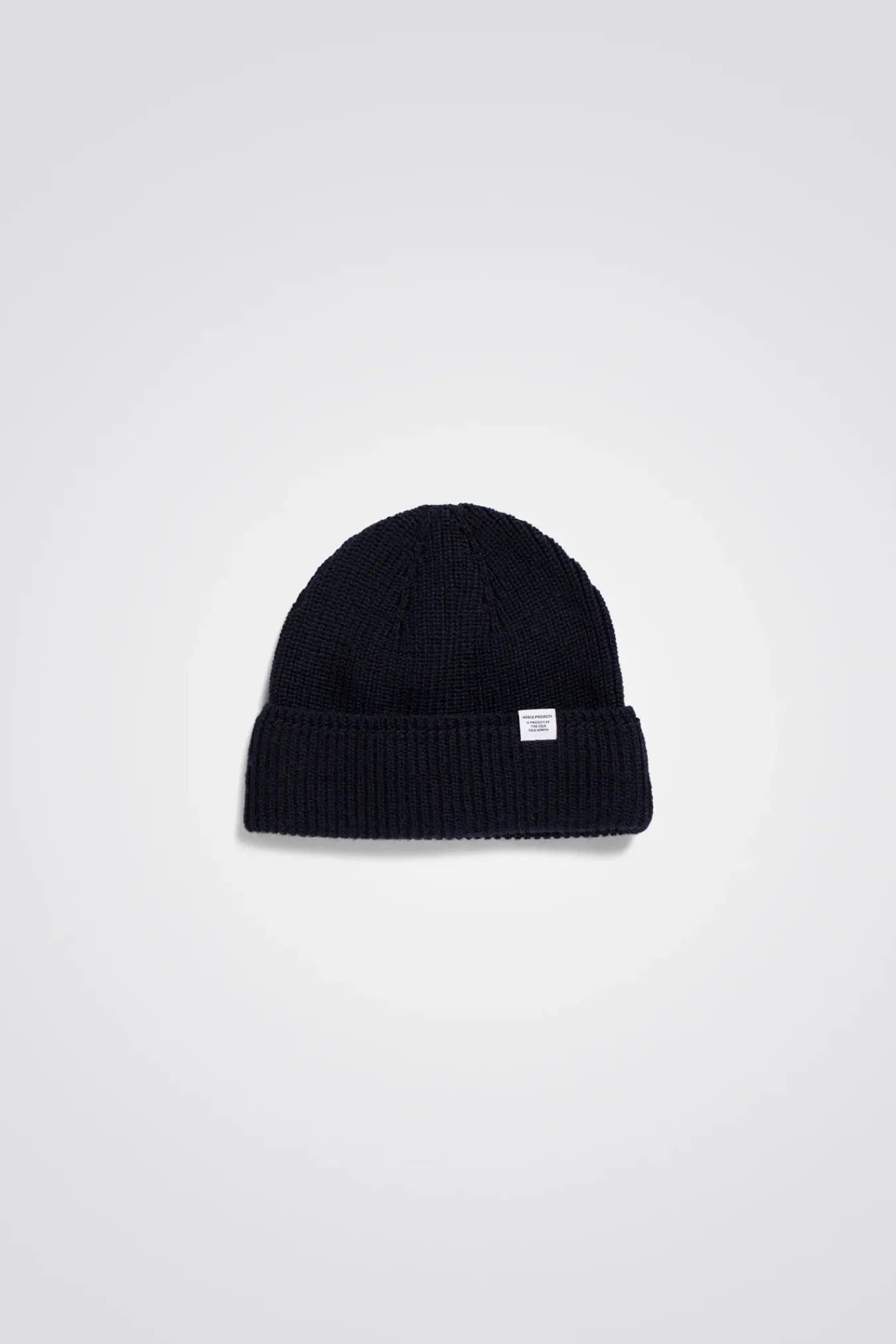 BEANIES^Norse Projects Wool Cotton Rib Beanie Dark Navy